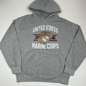 United States Marine Corps Oxford Hoodie Military Vintage Emblem Adult Men M